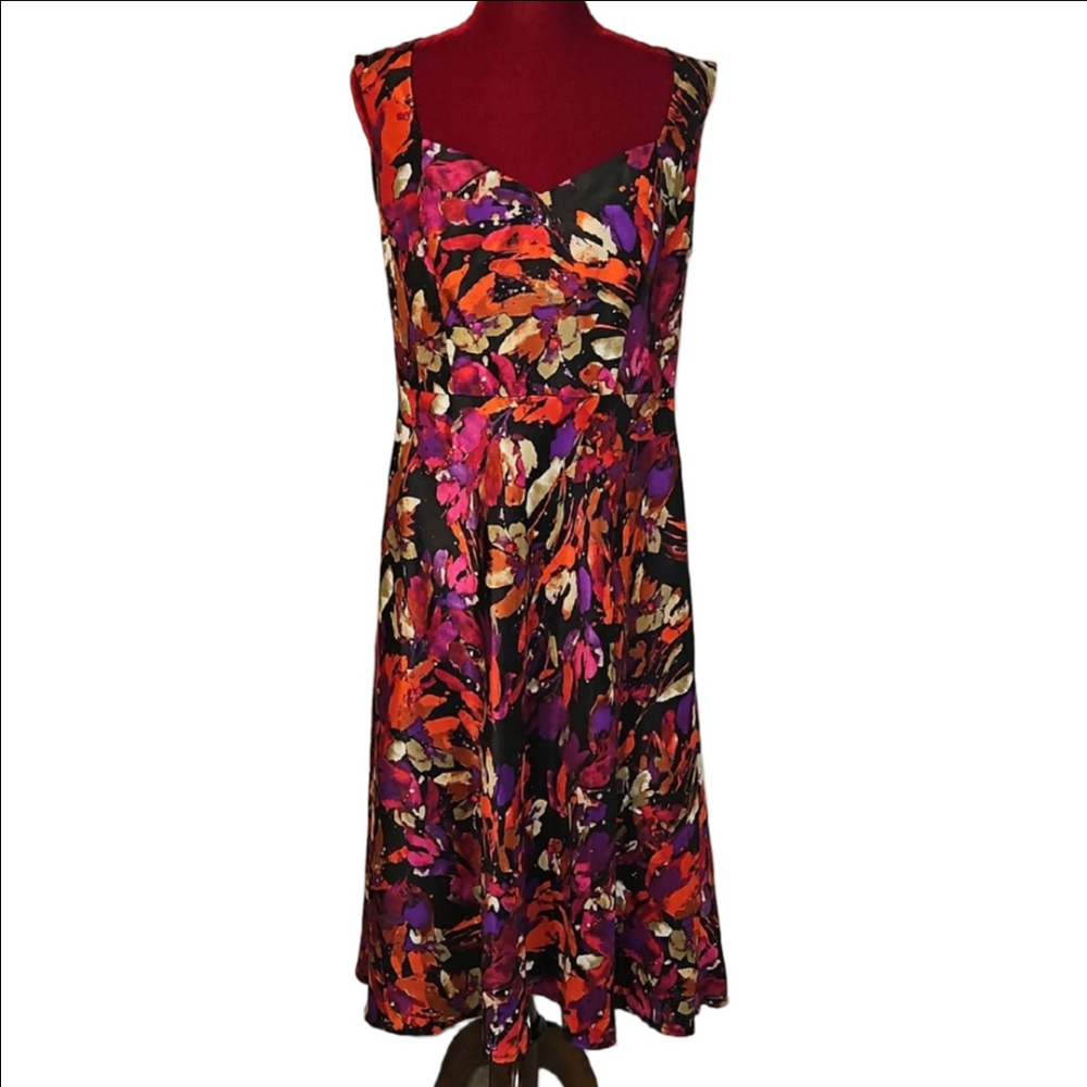 Evan Picone Multicolor Sleeveless Dress Size 8